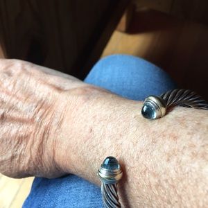David Yurman Jewelry - David Yurman Blue Topaz SS and 14k gold Bracelet David Yurman Jewelry - David Yurman Blue Topaz SS and 14k gold Bracelet